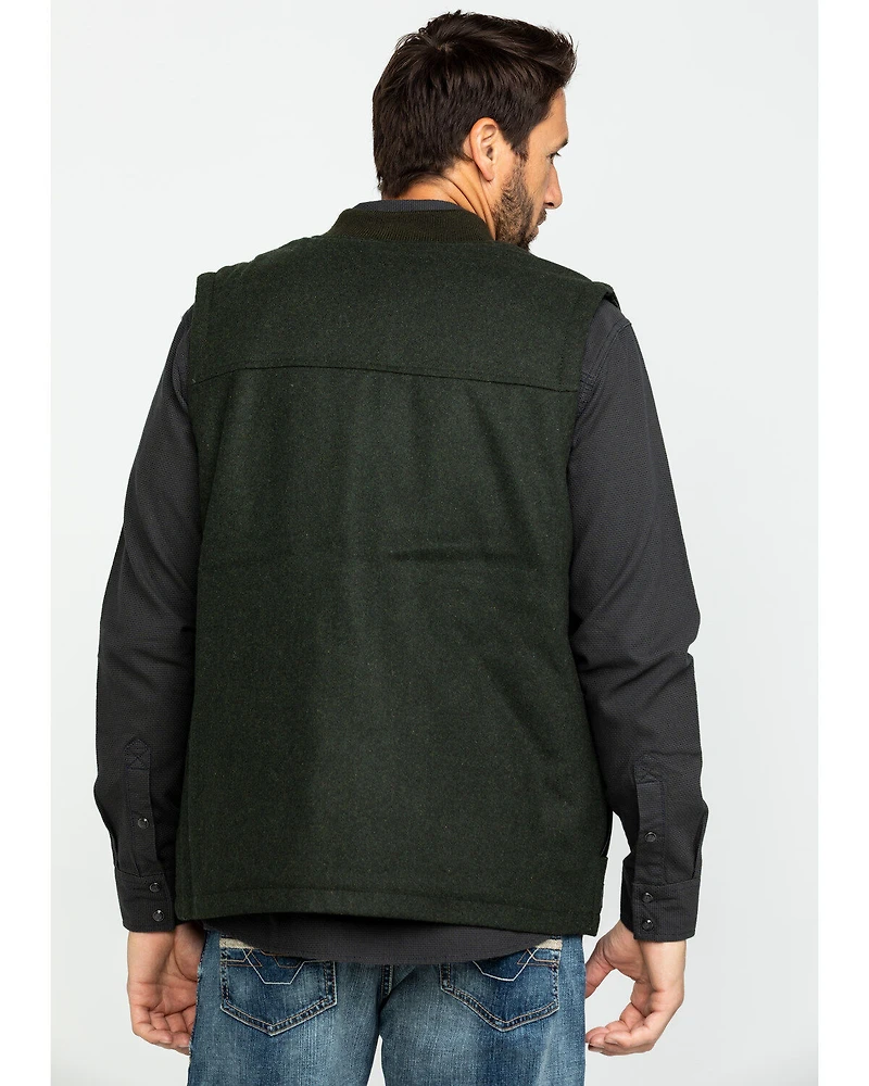 Cody James Men's Grover Wool Blend Leather Pocket Vest