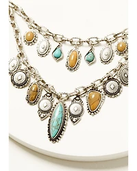 Shyanne Women's Rodeo Sunset Layered Charm Concho Necklace
