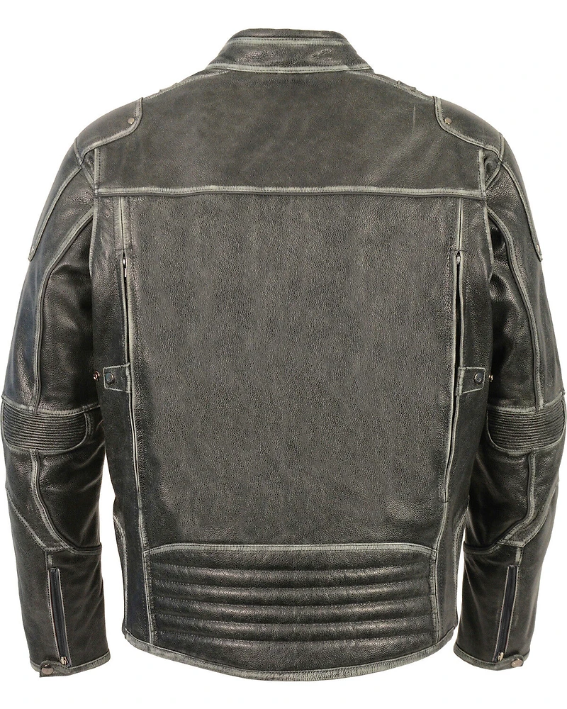 Milwaukee Leather Men's Vintage Distressed Triple Vented Jacket - 5X