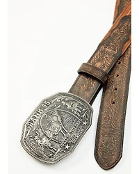 RANK 45® Men's Brooks Tooled Leather Buckle Belt