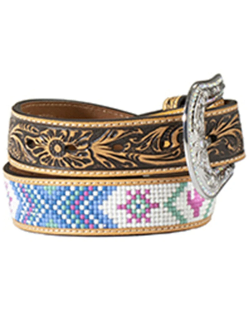 M & F Western Girls' Southwestern Tooled Belt