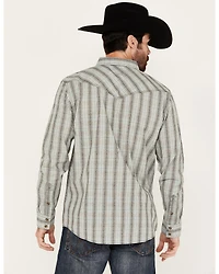 Moonshine Spirit Men's Bourbon Street Plaid Print Long Sleeve Snap Western Shirt