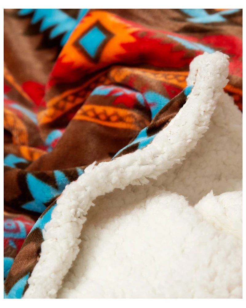 Carstens Home Wrangler Southwest Horizon Rustic Sherpa Fleece Throw Blanket
