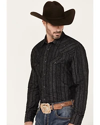 Blue Ranchwear Men's Jasper Heather Long Sleeve Snap Flannel Shirt