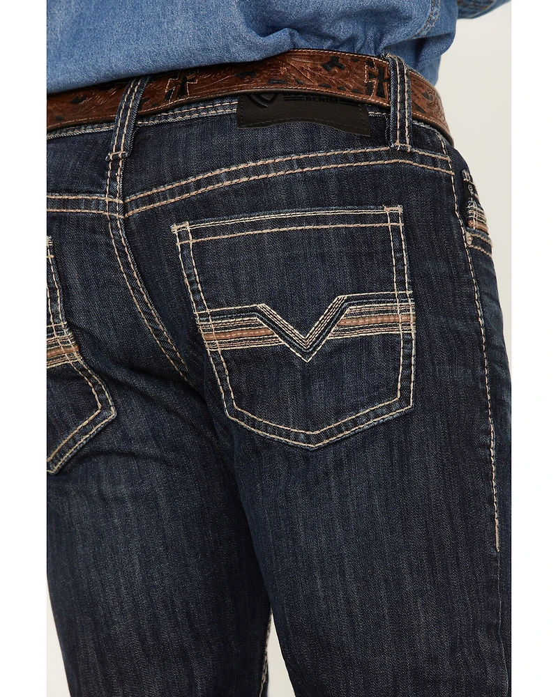 Rock & Roll Denim Men's Dark Wash Pistol Stackable Reflex Bootcut Jeans