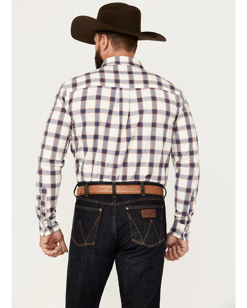 Cody James Men's Yeehaw Plaid Print Long Sleeve Button-Down Stretch Western Shirt - Big