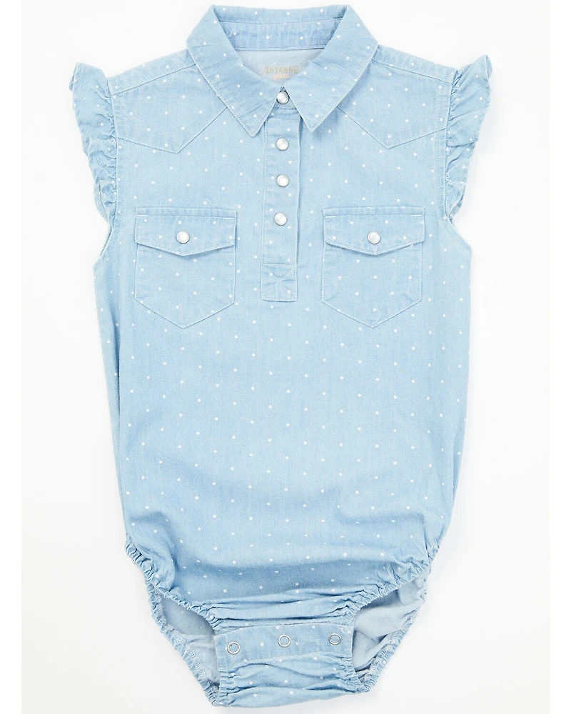 Shyanne Infant Girls' Chambray Flutter Western Onesie