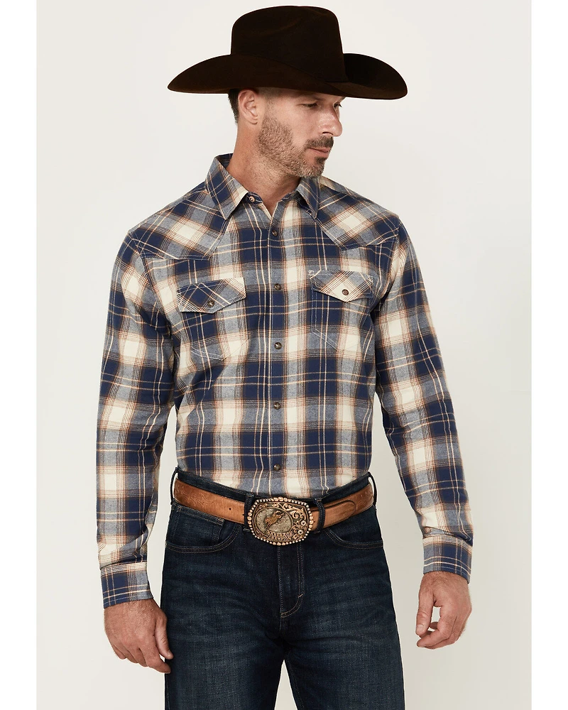 Cody James Men's Harvest Plaid Print Long Sleeve Snap Western Shirt