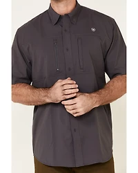 Ariat Men's Solid Charcoal Tek Button-Down Short Sleeve Western Shirt - Tall