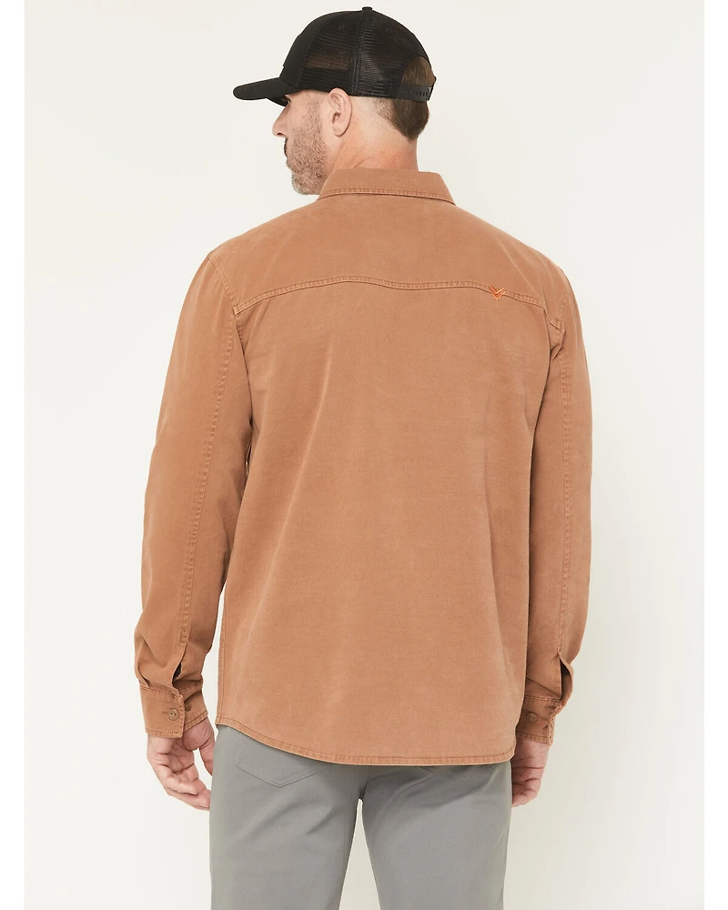 Hawx Men's Sal Twill Solid Button-Down Work Shirt Jacket