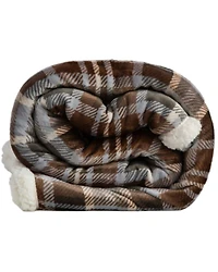 Carstens Home Plaid Plush Sherpa Throw