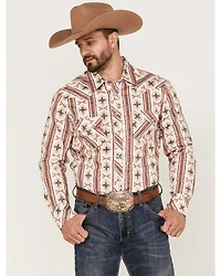 Rock & Roll Denim Men's Vertical Southwestern Stripe Long Sleeve Snap Western Shirt