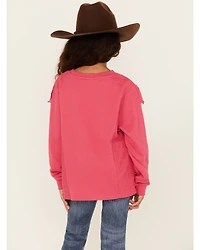 Rock & Roll Denim Girls' Howdy Fringe Long Sleeve Graphic Tee