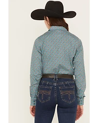 Cinch Women's Geo Print Long Sleeve Button-Down Western Shirt