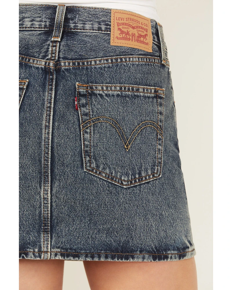Levi's Women's Medium Wash Denim Mini Skirt