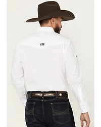 Ely Walker Men's Logo Embroidered Long Sleeve Pearl Snap Western Shirt