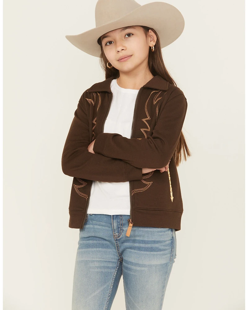 Cruel Girl Girls' Boot Stitch Embroidered Bomber Jacket