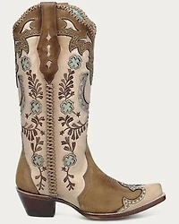Corral Women's Honey Horseshoe Overlay Western Boots - Snip Toe