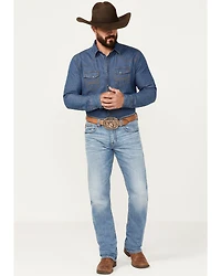 Moonshine Spirit Men's Legend Wash Decker Slim Straight Stretch Denim Jeans