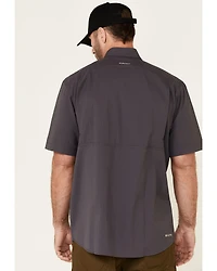 Ariat Men's Solid Charcoal Tek Button-Down Short Sleeve Western Shirt - Tall