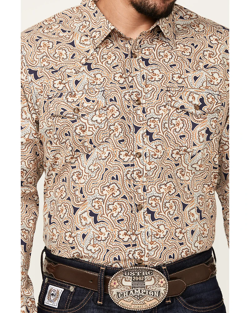 Gibson Men's Jackpot Paisley Print Long Sleeve Snap Western Shirt
