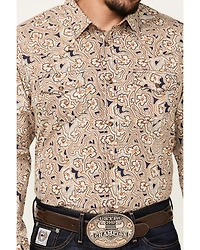 Gibson Men's Jackpot Paisley Print Long Sleeve Snap Western Shirt