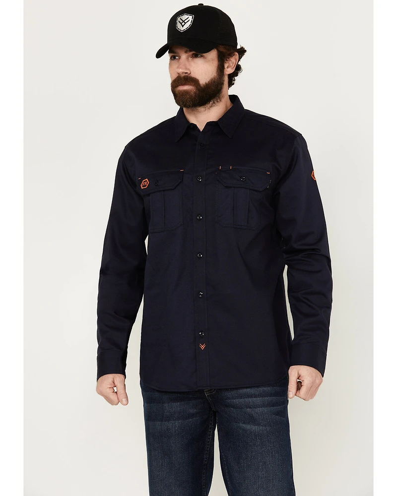 Hawx Men's FR Woven Long Sleeve Button-Down Work Shirt - Big