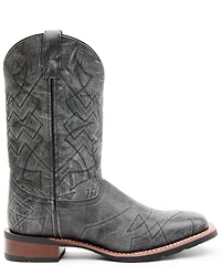 Laredo Men's Charcoal Geo Stitch Western Boots - Broad Square Toe
