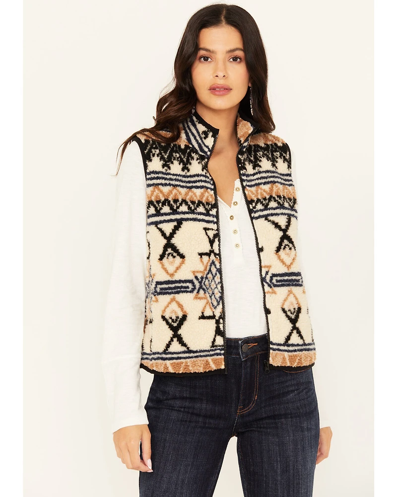 Idyllwind Women's Kipling Southwestern Print Sherpa Vest