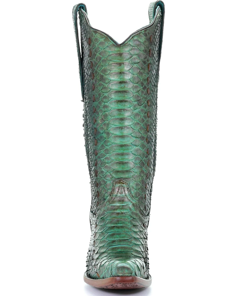 Corral Women's Full Python Woven Western Boots - Snip Toe