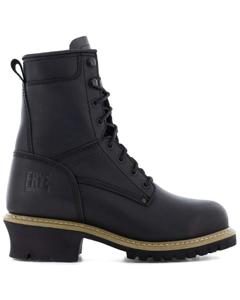 Frye Men's 8" Lace-Up Waterproof Logger Work Boots - Steel Toe