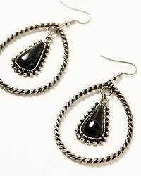 Shyanne Women's Strawberry Skies Black Onyx Teardrop Earrings