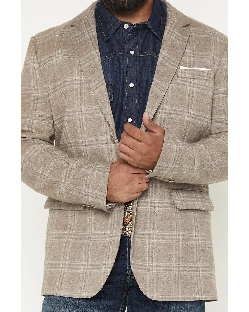 Rock & Roll Denim Men's Plaid Print Modern Fit Button-Down Sportcoat