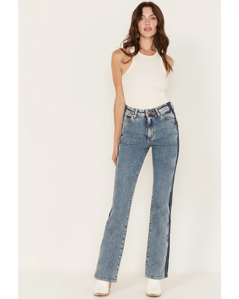 Wrangler Women's Two tone Color Block High Rise Westward Bootcut Jeans