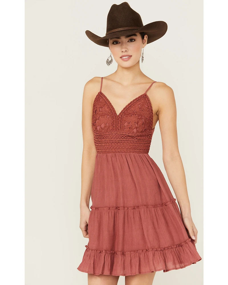 Shyanne Women's Lace Bustier Mini Dress