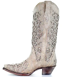 Corral Women's White Glitter Inlay Western Boots