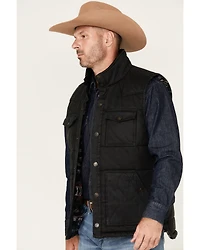 Cody James Men's Quilted Oil Skin Snap Vest