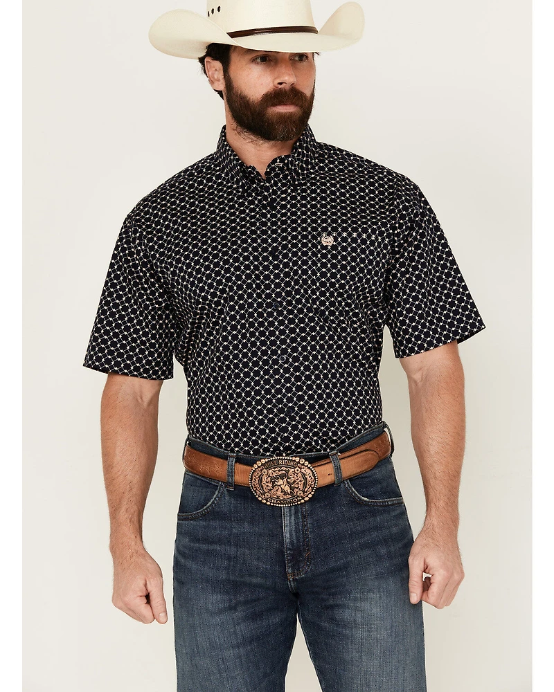 Cinch Men's Boot Barn Exclusive Geo Print Short Sleeve Button-Down Western Shirt
