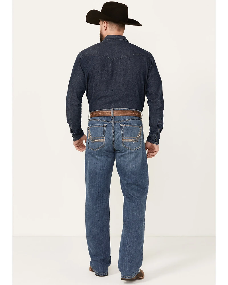 Cinch Men's Grant Medium Stonewash Relaxed Bootcut Performance Stretch Denim Jeans