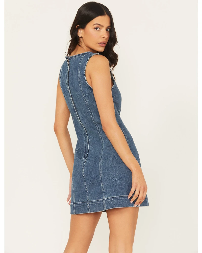 Show Me Your Mumu Women's Bridgeport Sleeveless Bow Denim Mini Dress
