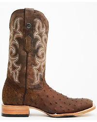 Tanner Mark Men's Exotic Full Quill Ostrich Western Boots - Broad Square Toe