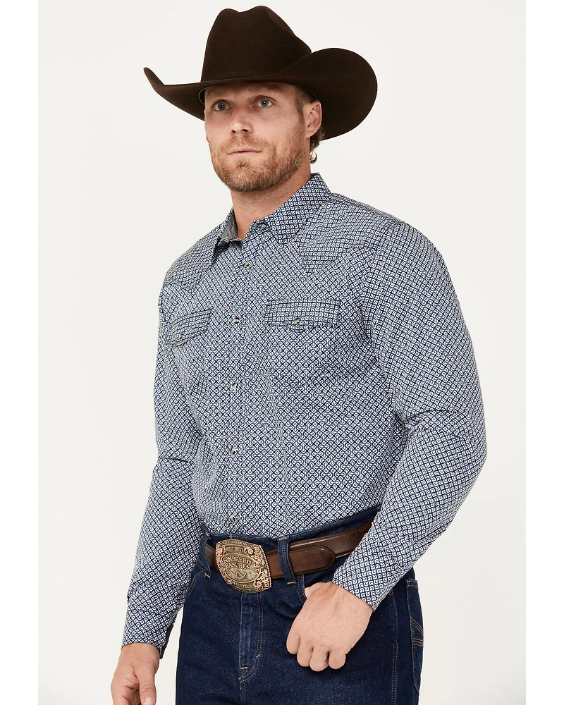 Cody James Men's Reride Geo Print Long Sleeve Snap Western Shirt