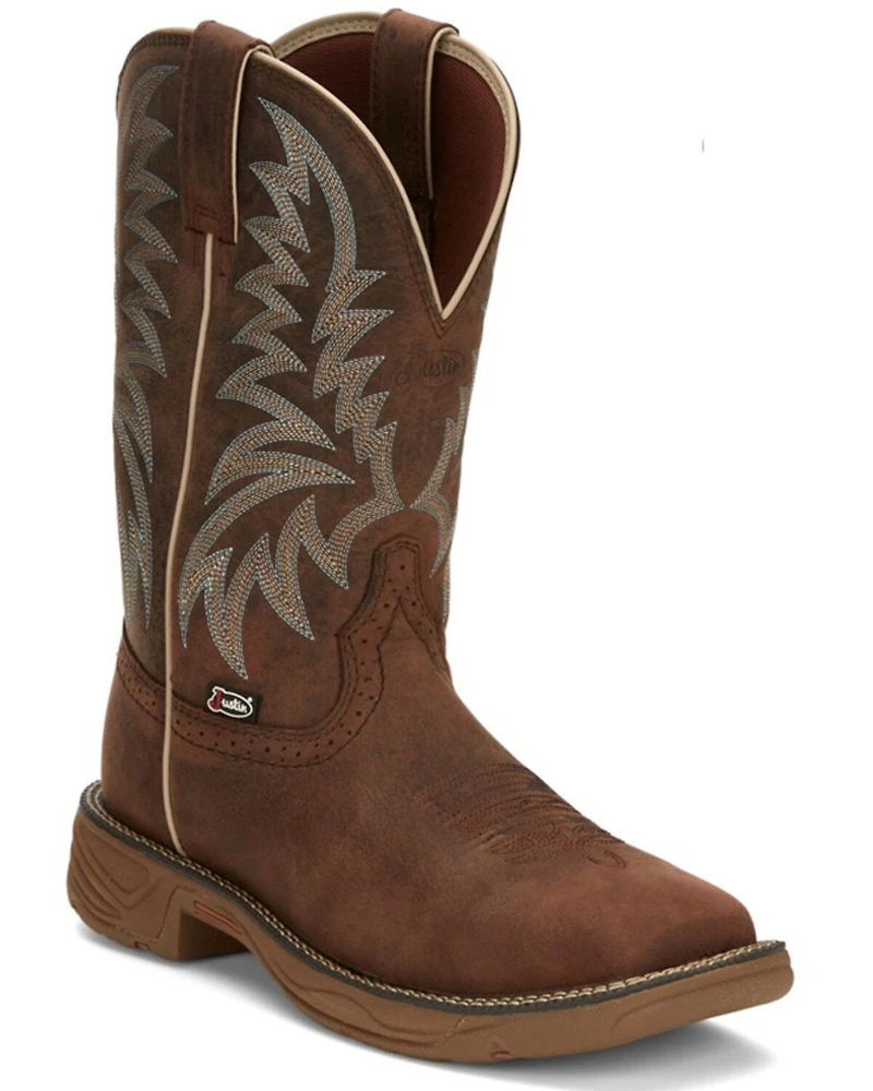 Justin Men's Rush Short Base Performance Western Boots - Broad Square Toe
