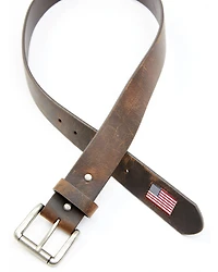 Hawx Men's Leather Flag Tip Belt