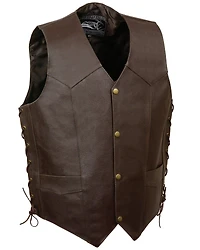 Milwaukee Leather Men's Side Lace Skull & Wings Vest - 5X