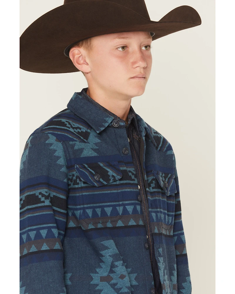 Cody James Boys' Rosewell Southwestern Print Button-Down Flannel Shirt Jacket