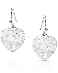 Montana Silversmiths Women's Chiseled Heart Earrings