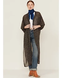 Beyond The Radar Women's Floral Chiffon Duster Maxi Kimono