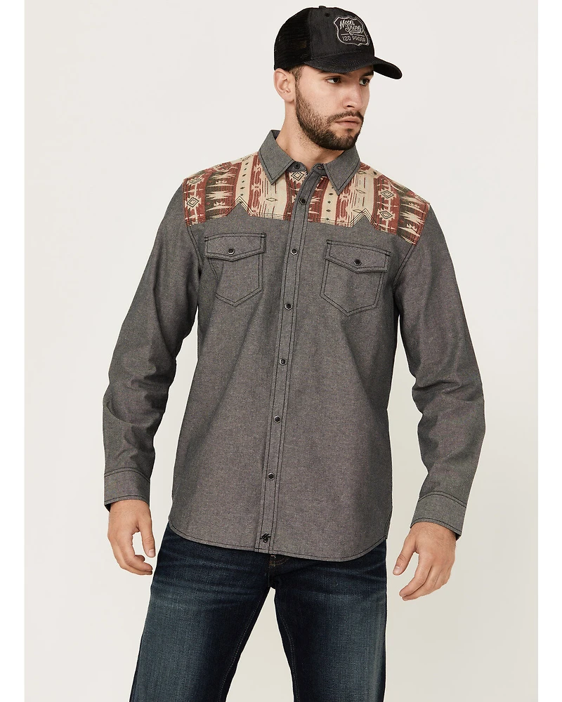Moonshine Spirit Men's Highway Southwestern Yoke Long Sleeve Snap Western Shirt
