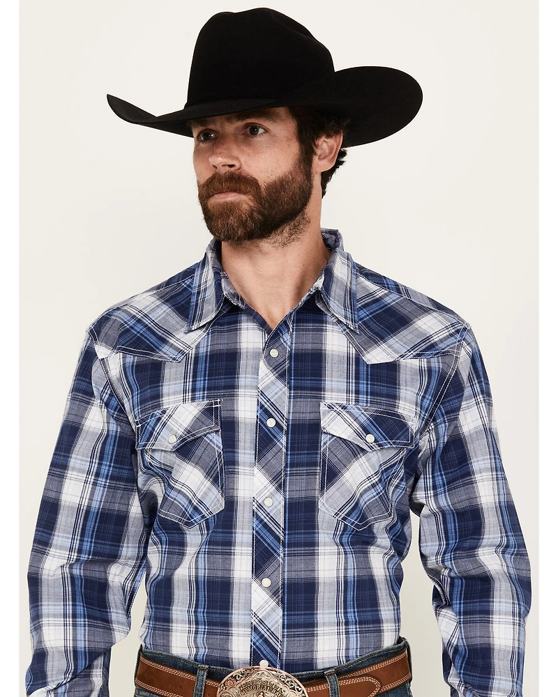 Wrangler 20X Men's Plaid Print Long Sleeve Snap Western Shirt